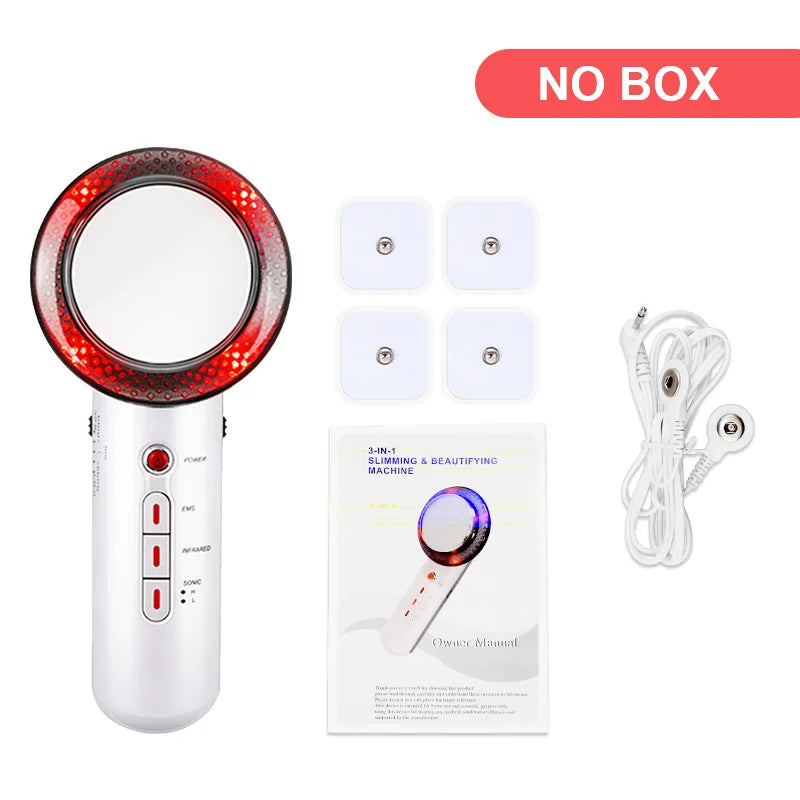 Ultrasonic Three in One Cavitation EMS Slimming Massager Fat Burner Skincare Infrared Removal Fat Treatment Beauty Device