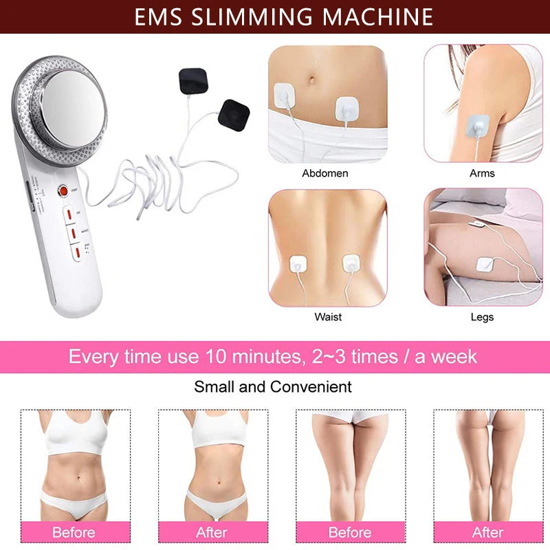 Ultrasonic Three in One Cavitation EMS Slimming Massager Fat Burner Skincare Infrared Removal Fat Treatment Beauty Device