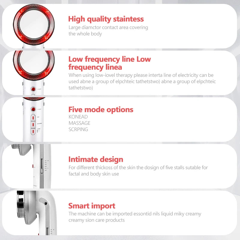 Ultrasonic Three in One Cavitation EMS Slimming Massager Fat Burner Skincare Infrared Removal Fat Treatment Beauty Device