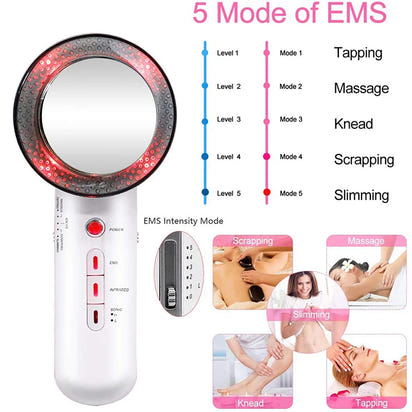Ultrasonic Three in One Cavitation EMS Slimming Massager Fat Burner Skincare Infrared Removal Fat Treatment Beauty Device